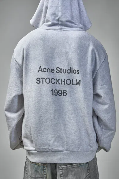 Acne Studios Melange Hoodie Logo Ci0159co R 92h In Gray