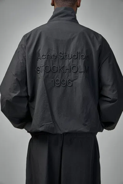 Acne Studios Logo Zipper Jacket In Black