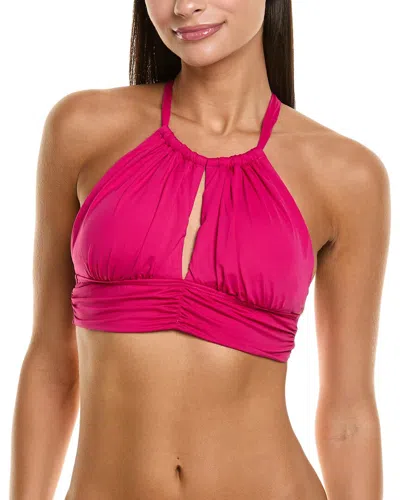 La Blanca High Neck Midline Top In Pink