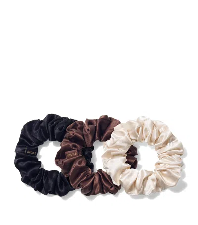 Silke Mulberry Silk Hair Scrunchies In Multi