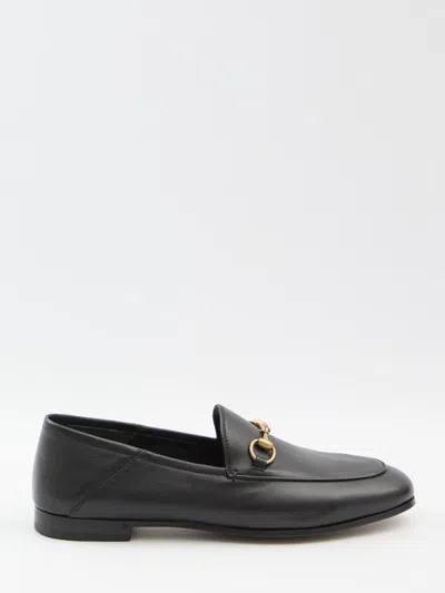 Gucci Black Brixton Horsebit Leather Loafers In Black