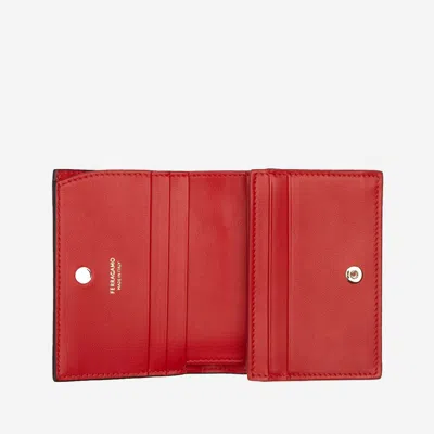 Ferragamo Compact Wallet Gancini In Black