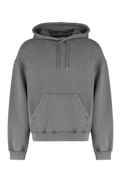 Axel Arigato Cotton Logo Hoodie Kangaroo Pocket In Gray