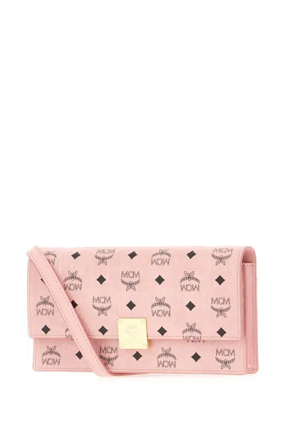 Mcm Printed Canvas Wallet In Pink