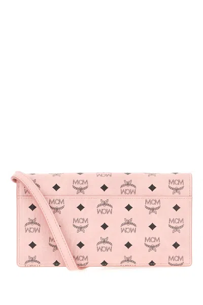 Mcm Printed Canvas Wallet In Pink
