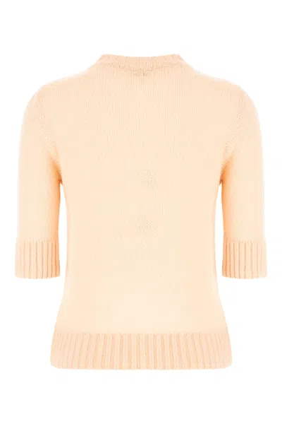 Chloé Logo Embroidery Sweater Sweaters And Cardigans Pink In Neutral