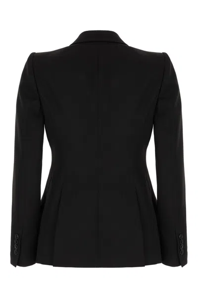 Alexander Mcqueen Upside-down Lapel Jacket In Black