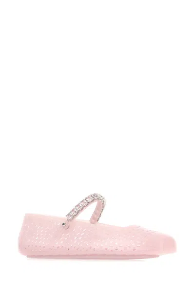 Jimmy Choo Jelly Embellished Pu Mary Jane Flats