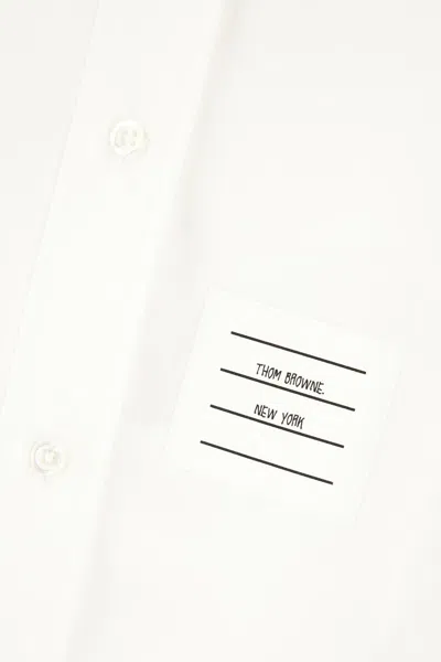 Thom Browne Poplin Shirt Ribbon Detail In White