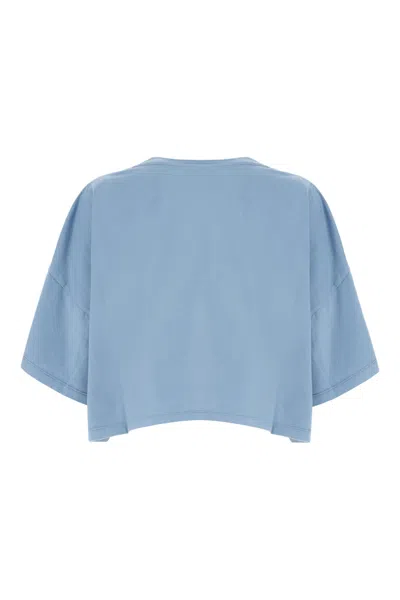 Chloé Oversize Signature Logo Crop Graphic T-shirt In Blue