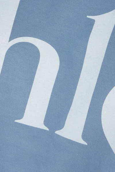 Chloé Oversize Signature Logo Crop Graphic T-shirt In Blue