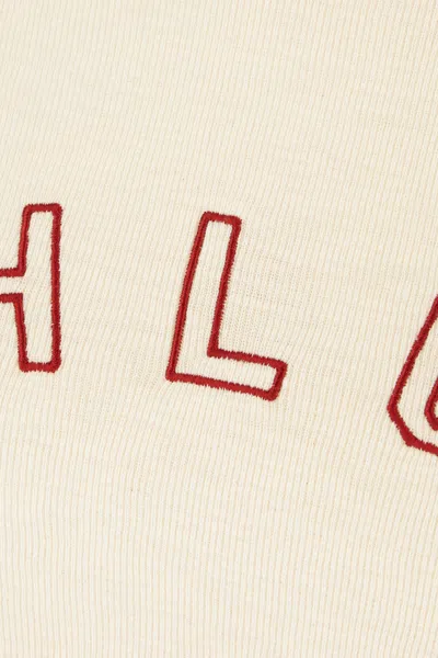 Chloé Logo Embroidered Heavy Cotton Wool T-shirt In Neutral