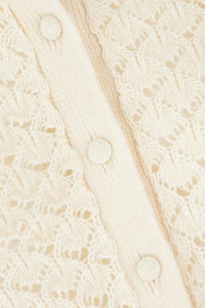 Chloé Latte-colored Crochet Cardigan In Blend In Neutral