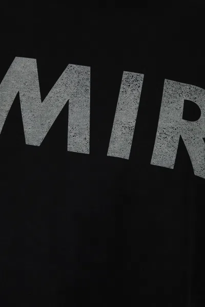 Amiri Black Cotton T-shirt With Bold Logo Statement In Black