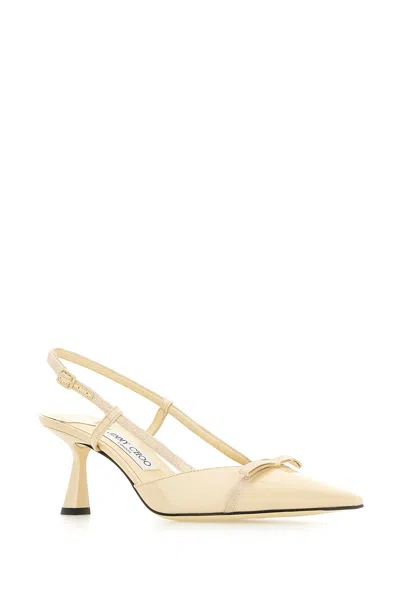 Jimmy Choo Leather Sling Back Pumps With Bow Detail