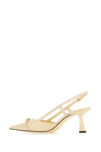 Jimmy Choo Leather Sling Back Pumps With Bow Detail
