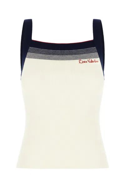 Valentino Top In Lana Avorio Donna In White