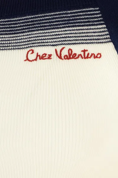 Valentino Top In Lana Avorio Donna In White