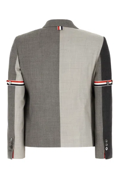 Thom Browne Wool High Armhole Tricolour Sport Coat In Multi