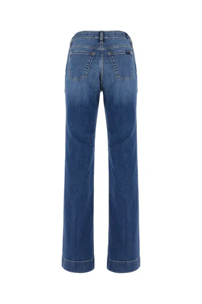 7 For All Mankind Dojo Stonewashed High-waist Jeans In Blue