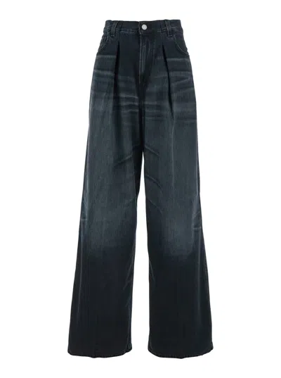 Haikure Black Jeans With Belt Loops And Logo Patch On The Rear