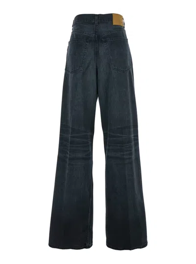 Haikure Black Jeans With Belt Loops And Logo Patch On The Rear