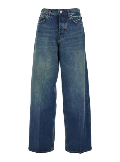 Haikure 'bethany' Blue Jeans With Logo Patch On The Rear In Blue