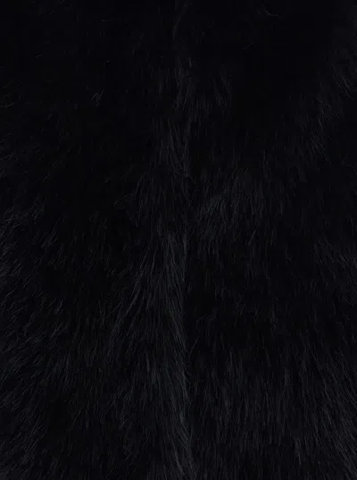 Herno Black Sleeveless Vest With Concealed Closure On The Front In Ecofur Woman In Black