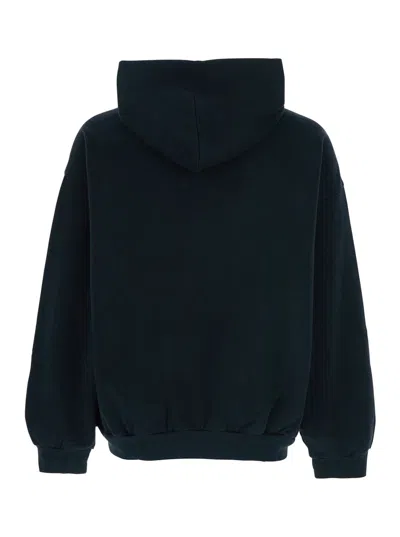 Balenciaga Black Hoodie With Fixed Hood And Logo Print On The Front In Cotton Man In Black