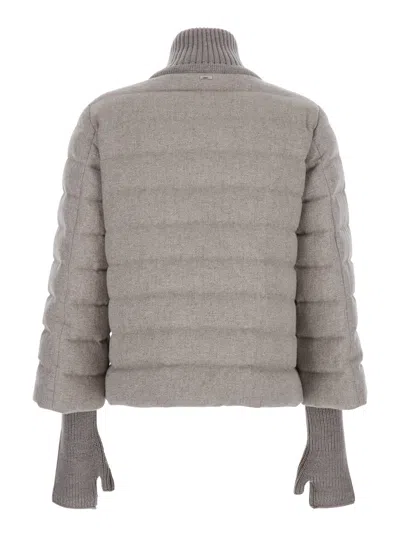 Herno Quilted High-neck Jacket In Gray