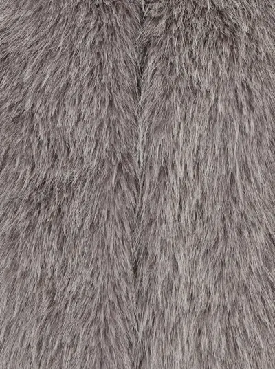 Herno Grey Sleeveless Vest With Concealed Closure On The Front In Ecofur Woman In Gray