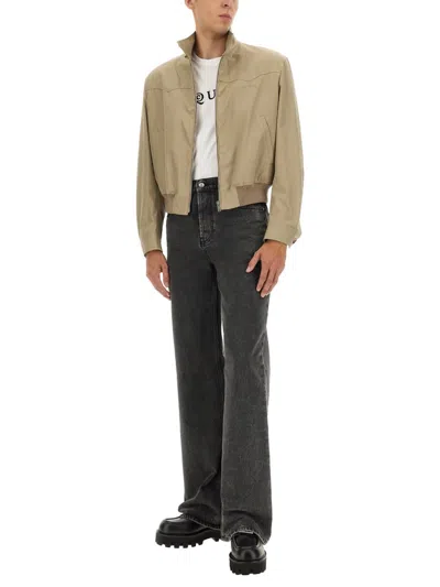 Alexander Mcqueen Harrington Cropped Jacket In Neutral