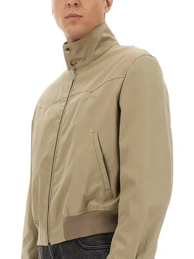 Alexander Mcqueen Harrington Cropped Jacket In Neutral
