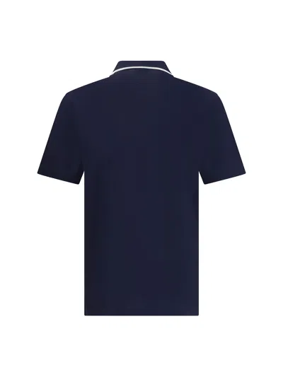 Ferragamo Zip Collar Polo Shirt In Blue