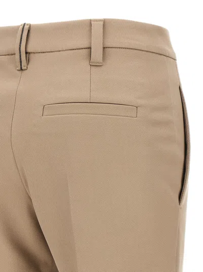 Brunello Cucinelli Cotton Trousers With Pockets And Belt Loops