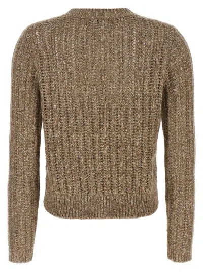 Brunello Cucinelli Rustic Dazzling Net Sweaters And Cardigans Beige
