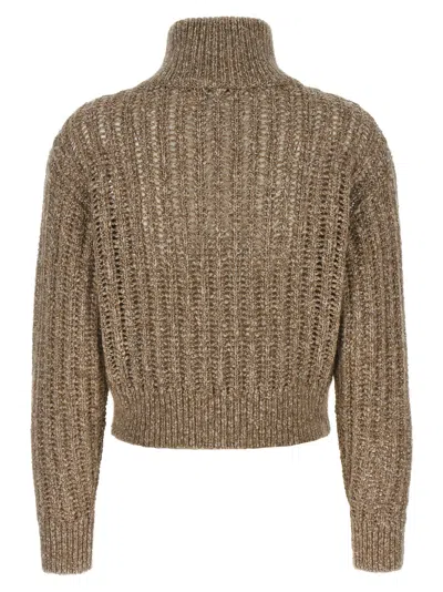 Brunello Cucinelli Rustic Dazzling Net Sweaters And Cardigans Beige