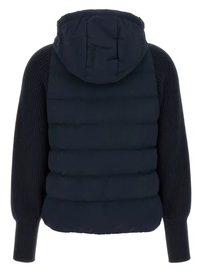 Brunello Cucinelli Padded Hooded Knit Down Jacket
