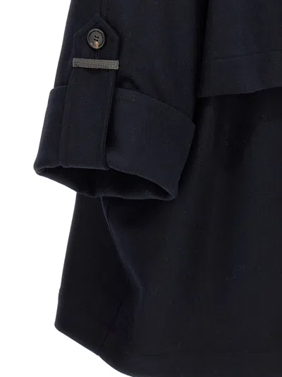 Brunello Cucinelli 'shiny Cuff Details' Caban Coat