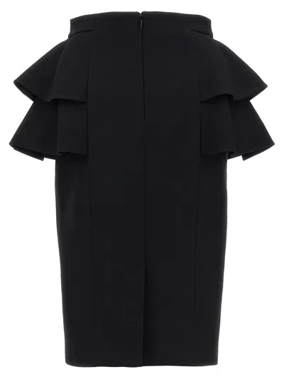 Valentino Couture Crepe High-waisted Skirt With Ruffle Detail