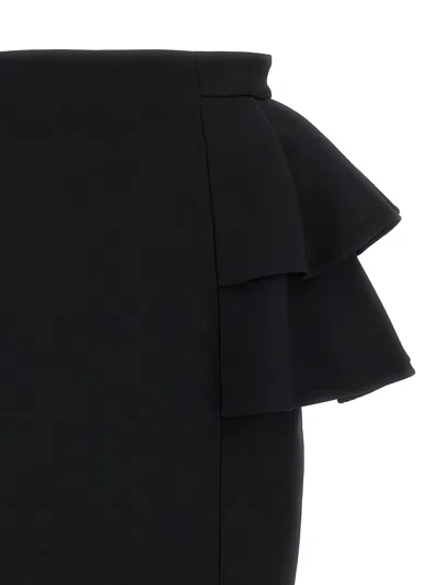 Valentino Couture Crepe High-waisted Skirt With Ruffle Detail