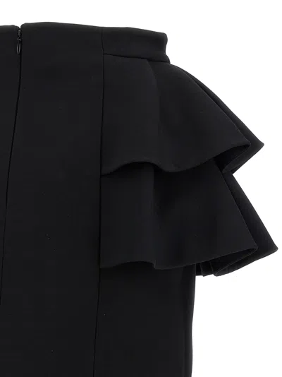 Valentino Couture Crepe High-waisted Skirt With Ruffle Detail