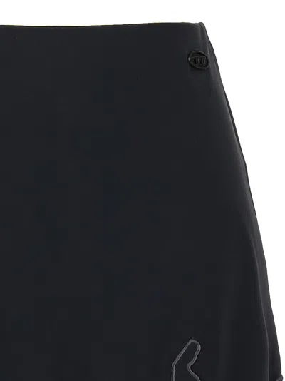 Diesel Nylon Mini Skirt With Tulle Insert In Black
