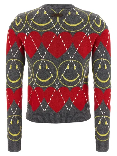 Moschino Wool Blend Pullover Smiley Grey