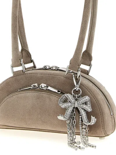 Self-portrait 'suede Mini With Charm' Shoulder Bag In Brown