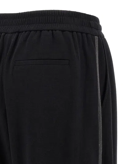 Brunello Cucinelli Shiny Trims Pants Black