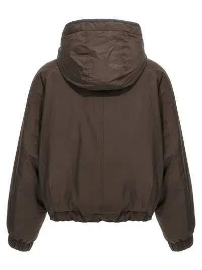 Brunello Cucinelli Cropped Down Jacket Casual Jackets And Parka Brown
