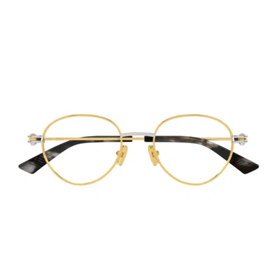 Bottega Veneta Bv1382o Linea Ribbon 002 Gold Transparent Glasses