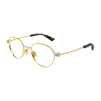 Bottega Veneta Bv1382o Linea Ribbon 002 Gold Transparent Glasses