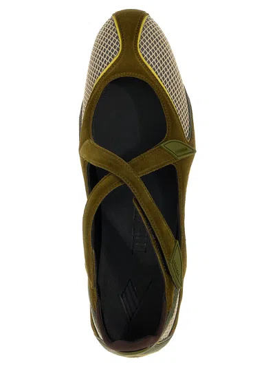 Attico Floor 01 Mesh And Suede Ballerinas Flat